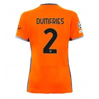 Camisa de Futebol Inter Milan Denzel Dumfries #2 Equipamento Alternativo Mulheres 2023-24 Manga Curta